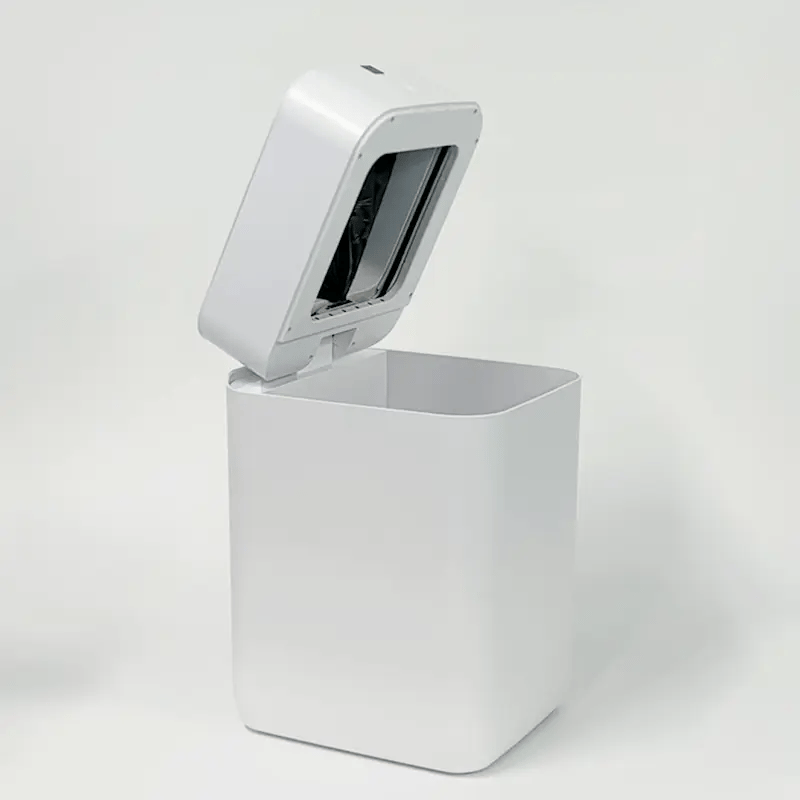 airdeer self-sealing sensor trash can/ damped big lid slow-fall/animation